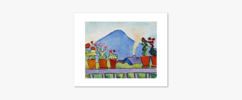 August Macke, Geraniums Before Blue Mountain, 1911, - August Macke Geraniums Before Blue Mountain, transparent png download