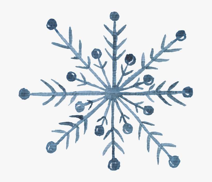 Blue Hand Painted Snowflakes Christmas Transparent - Portable Network Graphics, transparent png download