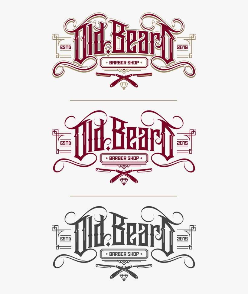 Old Beard Logo On Behance Más - Old Barber Shop Logo, transparent png download