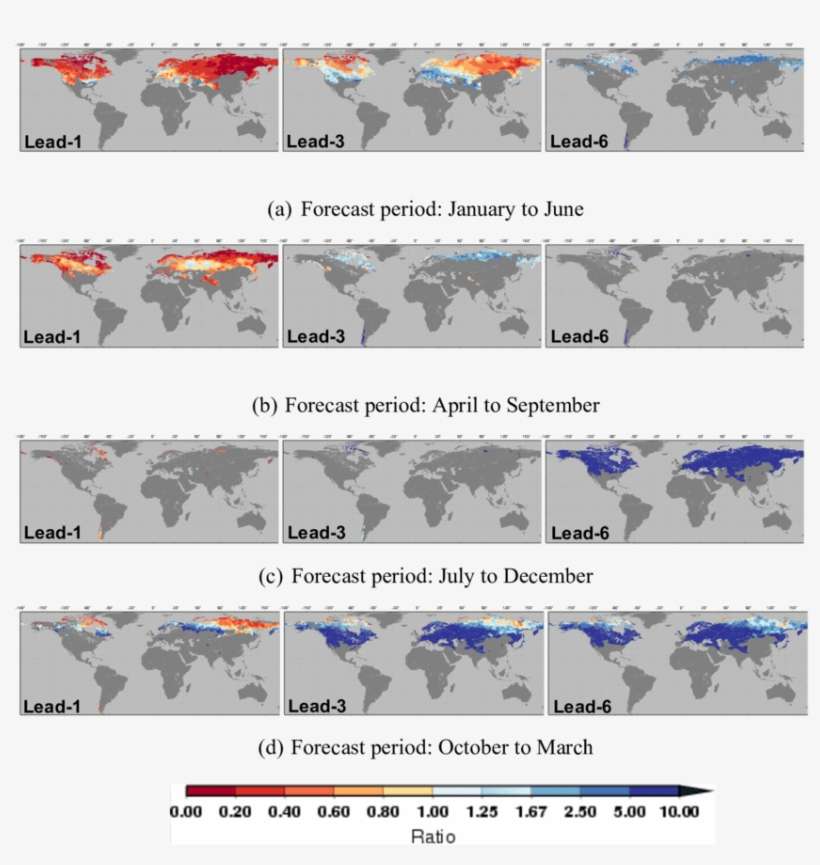 Rmse Ratio For Snow Water Equivalent Forecasts At Lead - World Map, transparent png download