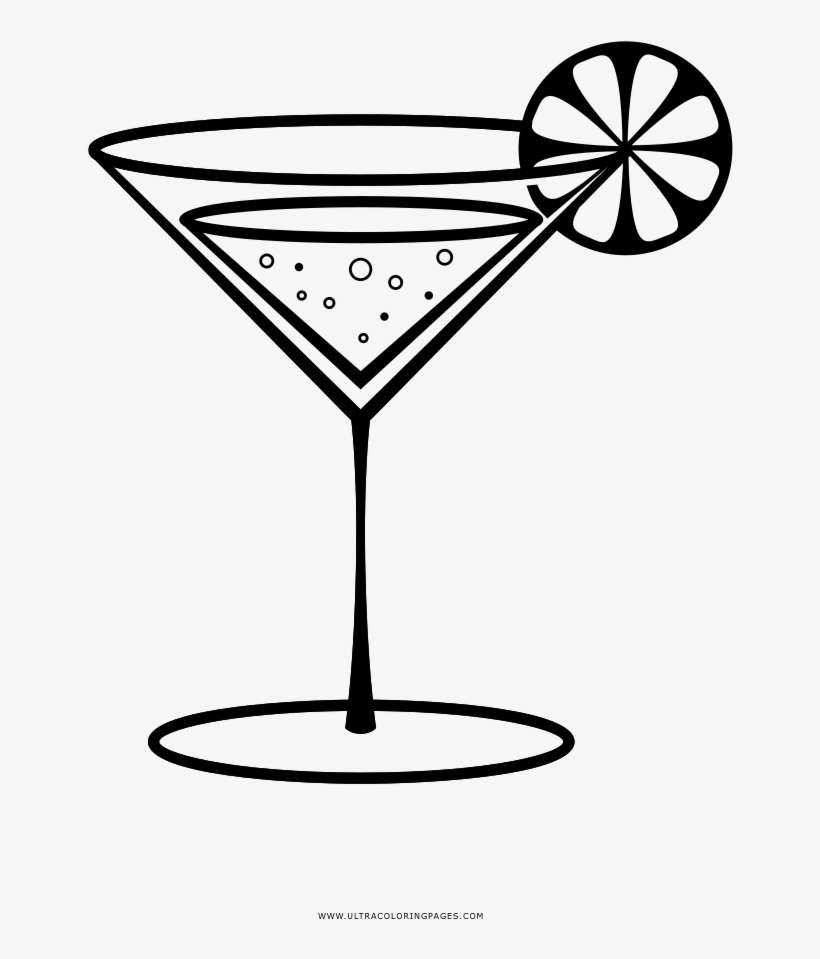 Graphic Black And White Stock Garnish Margarita - Cocktail Icon Drawing Png, transparent png download