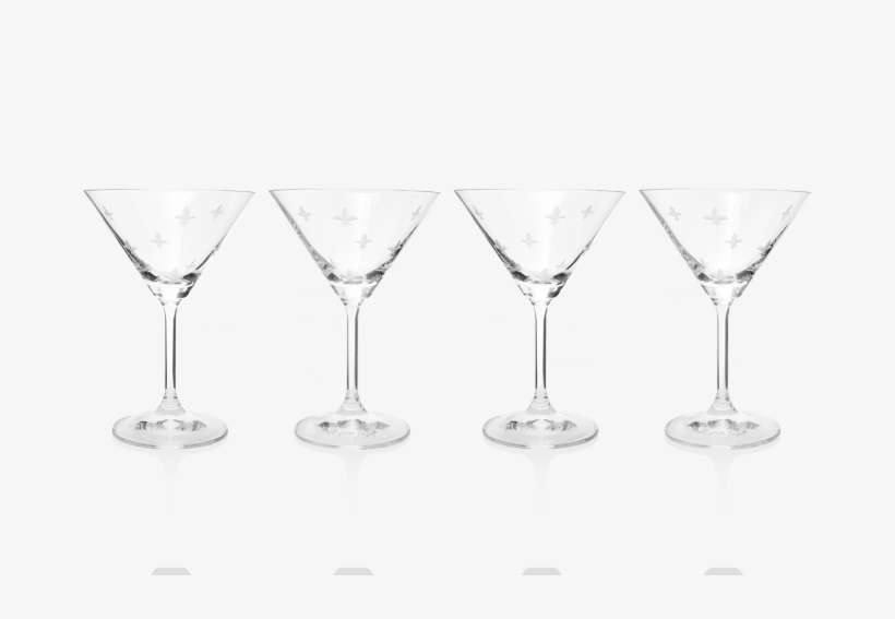 Fleur De Lis Crystal Martini Glasses - Mignon Faget Fleur De Lis Crystal Martini Glasses, transparent png download