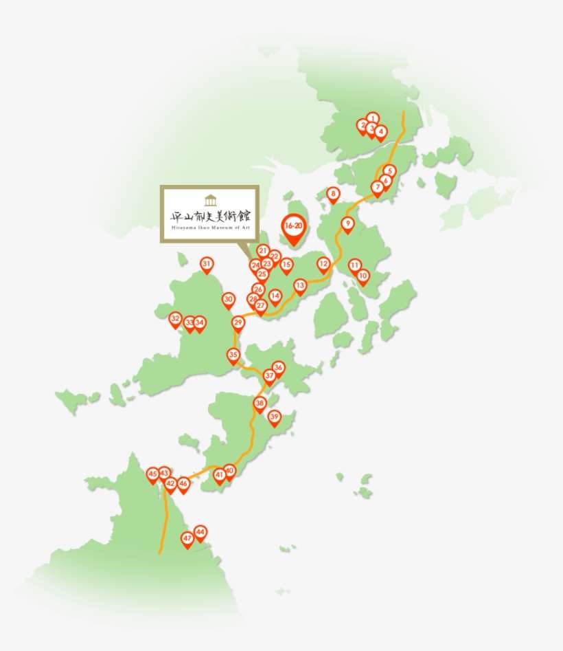 Fiftye-three Stages On The Shimanami Highway Map - しまなみ 海道, transparent png download
