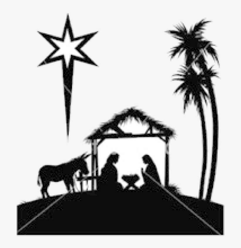 Patrick Roman Catholic Church We Wish To Welcome You - Black And White Nativity, transparent png download