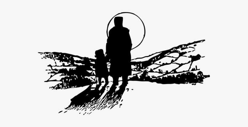 Moon, Snow, Scene, People, Winter, Night - Clip Art, transparent png download