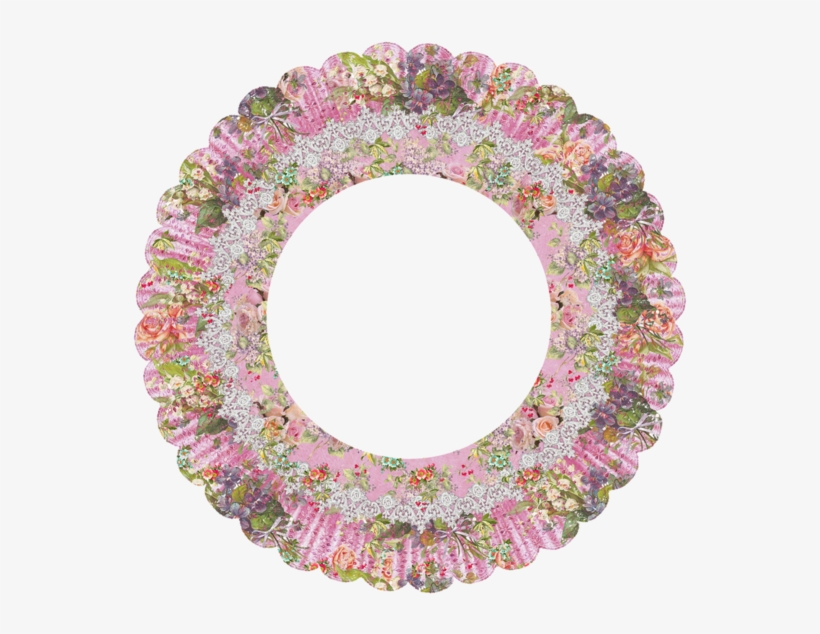 Flowers Oval Lace Frame - Circle, transparent png download