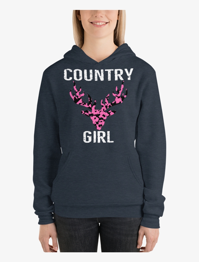 Pink Camo “country Girl” Deer Head Hoodie - Sweatshirt, transparent png download