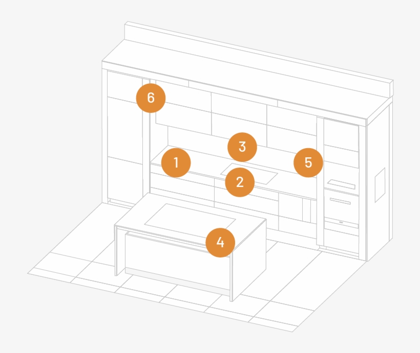 Continuous Counter Induction Cooktop - Diagram, transparent png download