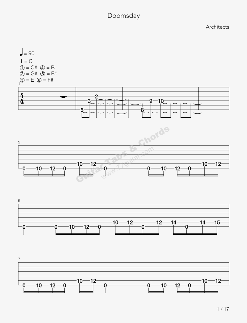 Architects Doomsday Piano Sheet Music, transparent png download