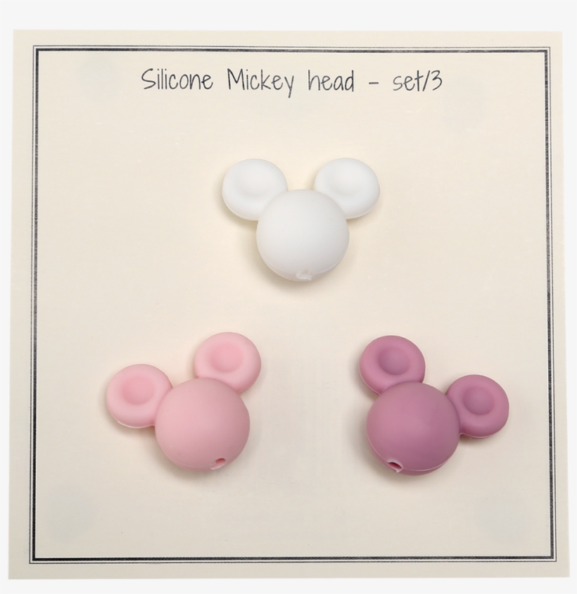 Silicone Beads - Mickey - Set/3 - Baby Pink/1 - Old - Paw, transparent png download