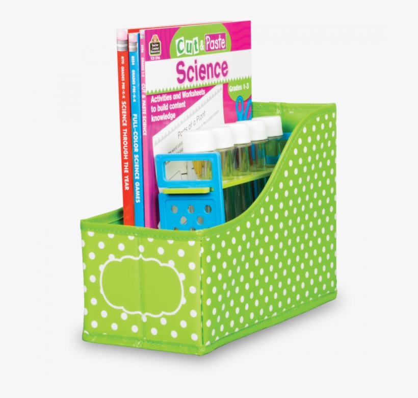 Lime Polka Dots Book Bin - Polka Dot, transparent png download