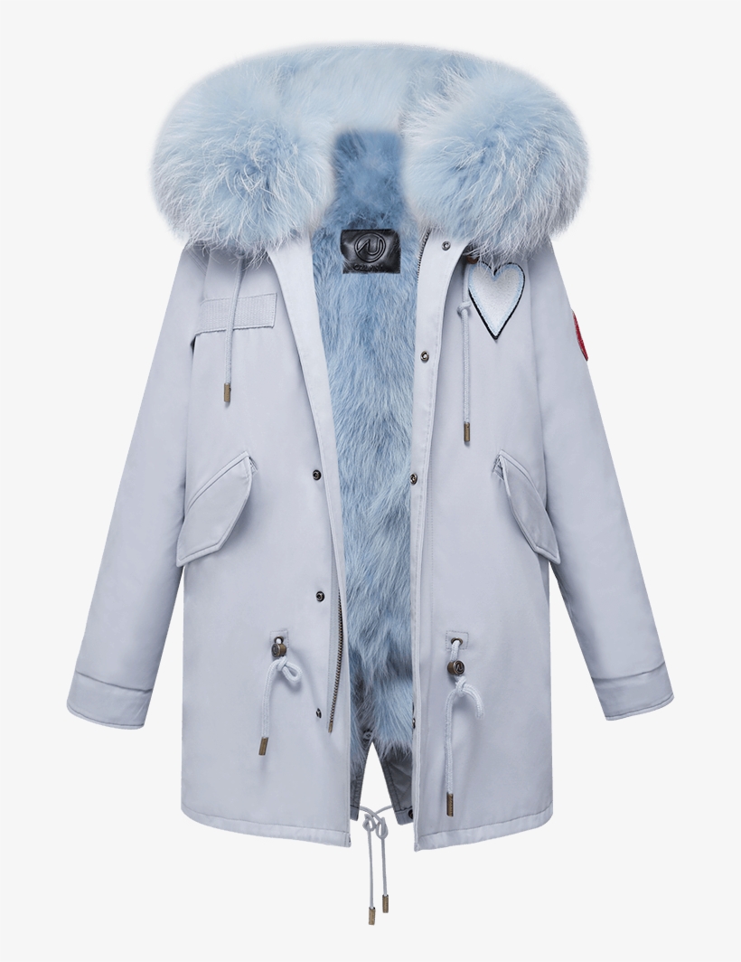 The Queen Of Hearts Parka Blue Fox - Fur Clothing, transparent png download