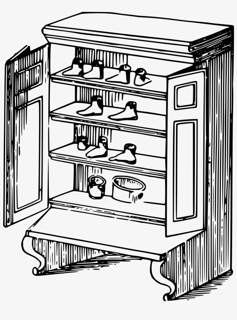 Download Png - Shoes Rack Clipart Black And White, transparent png download