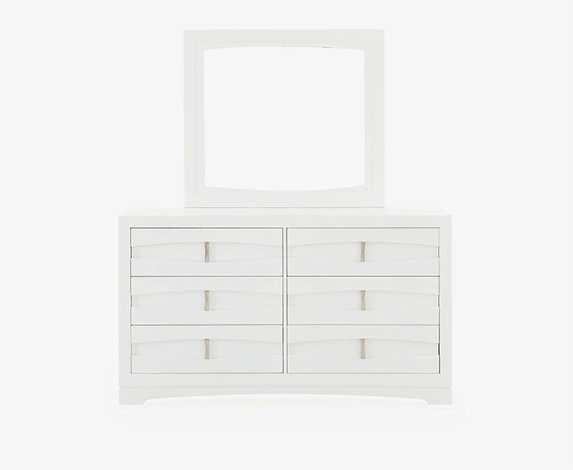 Image For White Pine Wood 6-drawer Dresser And Mirror - Drawer, transparent png download