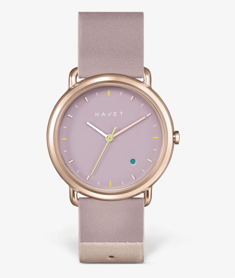 Oro Rosa Esfera Malva Piel Bicolor - Analog Watch, transparent png download