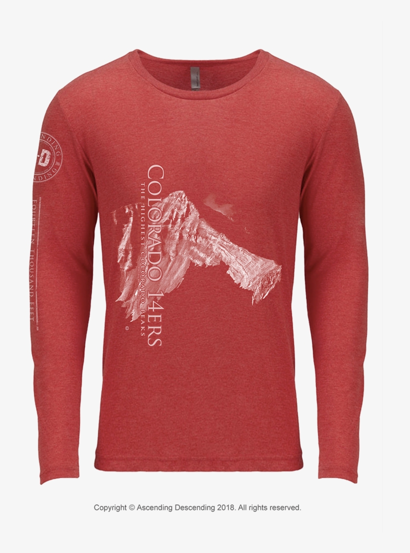 Colorado 14ers Web Image Front 748 X - Long-sleeved T-shirt, transparent png download