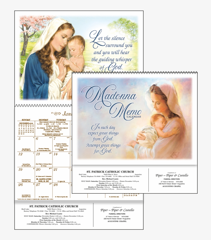 2020 Madonna Memo Calendar - Vintage Advertisement, transparent png download
