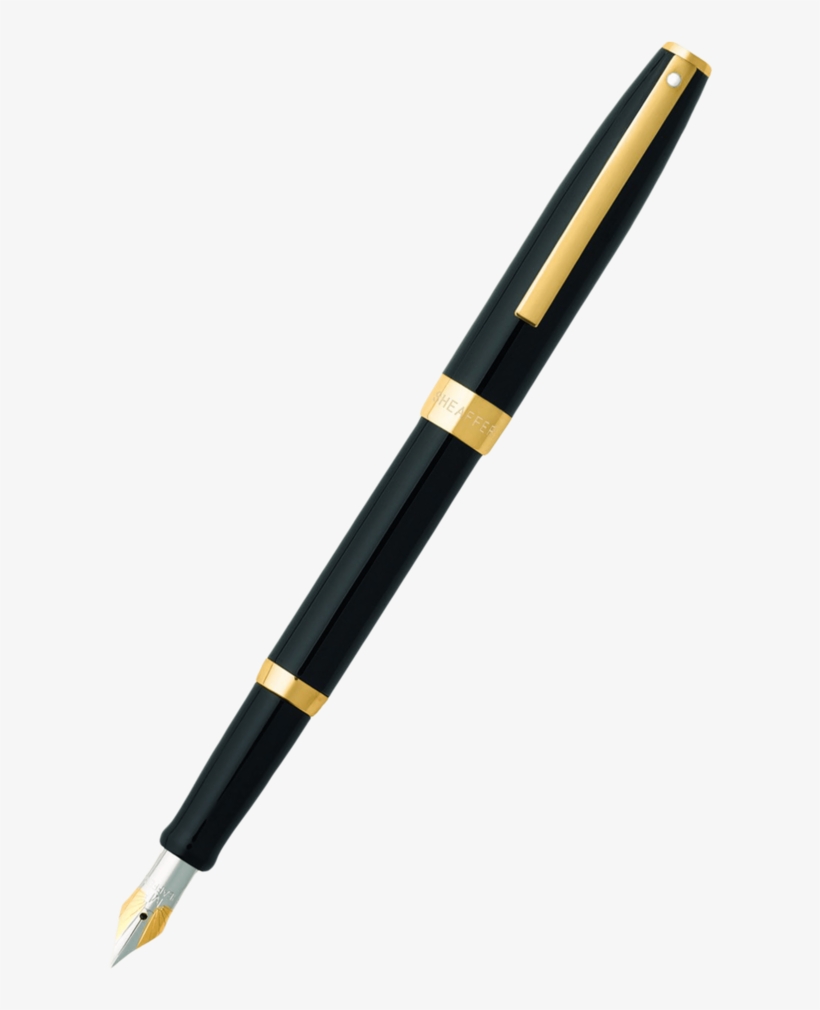 Sagaris 9471 Black Gold Trim Fountain Pen - Fountain Pen, transparent png download