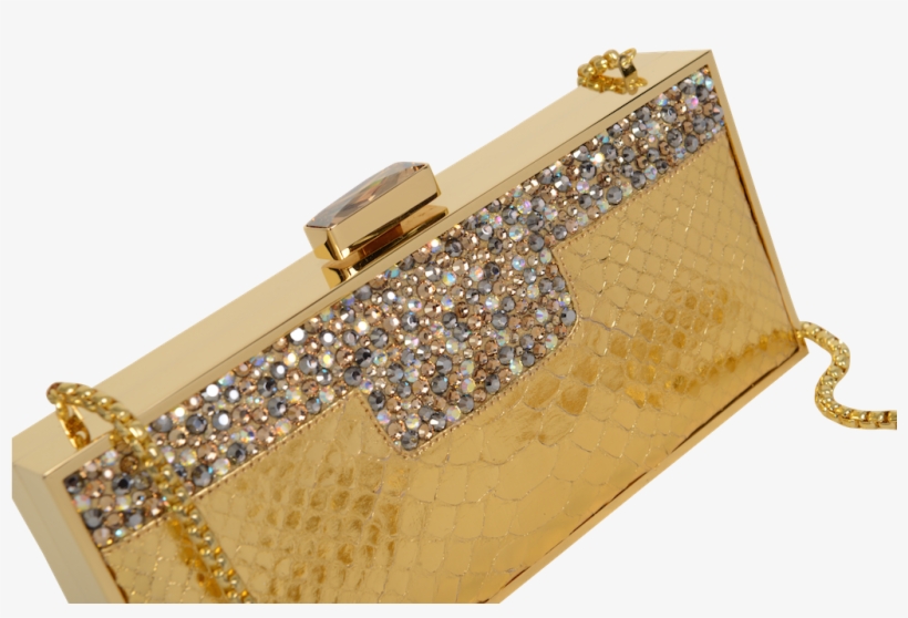 Stunning Delia Rectangle Gold Metal Structured Clutch - Handbag, transparent png download
