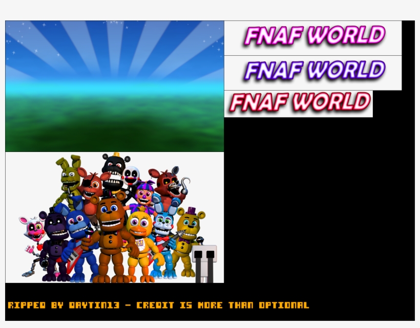 Pc Computer Fnaf World Title Screen Assets The - Fnaf World Png, transparent png download