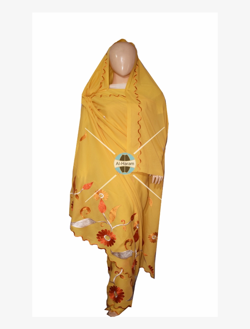 Yellow Embroiderd Saree 5 Yard - Costume, transparent png download