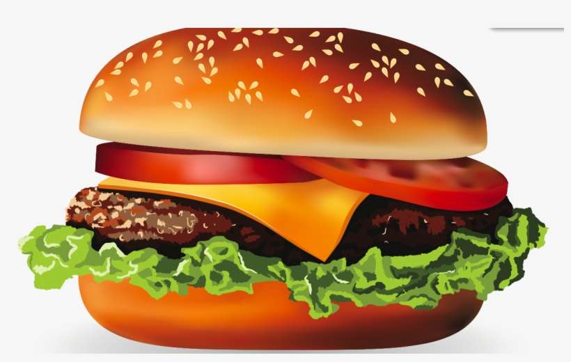 Burger Png Image - Cheeseburger With Lettuce And Tomato, transparent png download