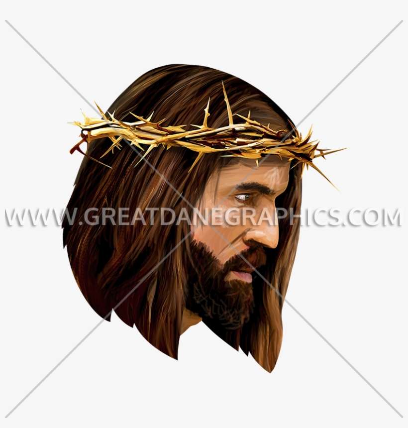825 X 825 6 - Portrait Jesus With Thorn Crown, transparent png download