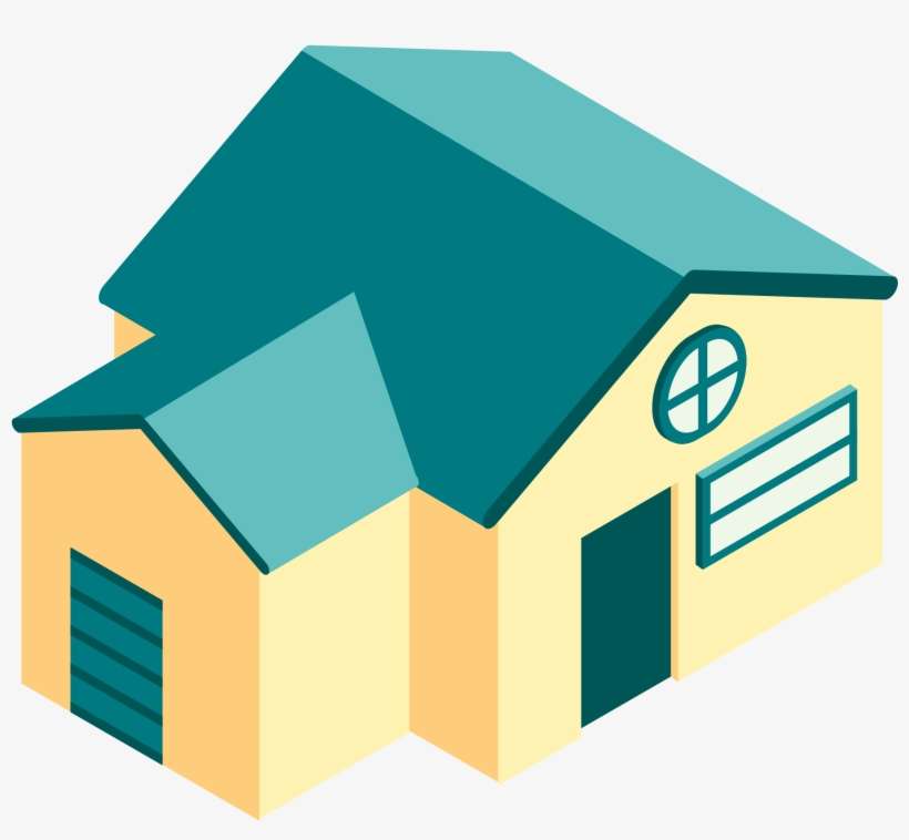5d House Building Blue Png And Vector Image - House, transparent png download