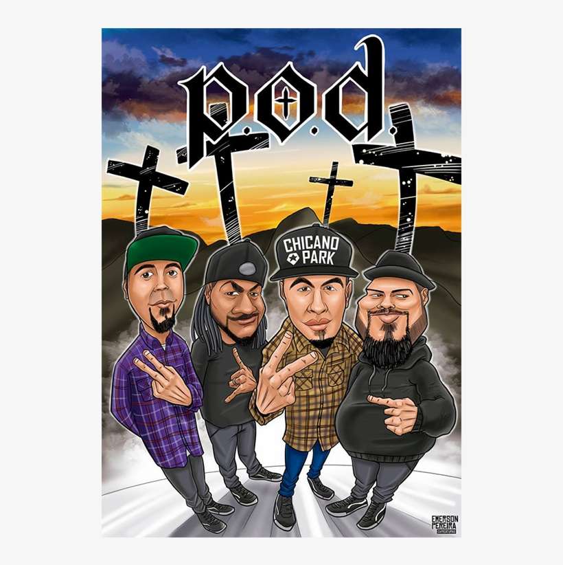 Four Body Caricature And Theme - Poster, transparent png download