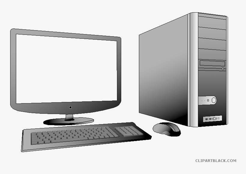 Graphic Library Clipartblack Com Tools Free Black White - Desktop Computer Black And White, transparent png download