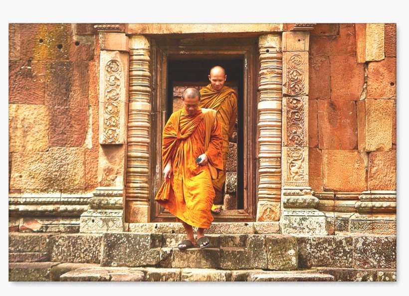 Buddhist Monks At Temple Canvas Wall Art Decor In 4 - Buddhism, transparent png download
