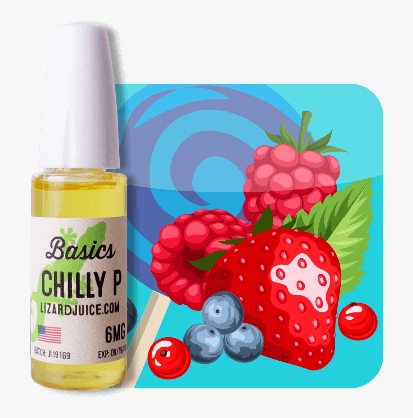 Mixed Berry With Cool Mint Vape Juice From Lizard Juice - Strawberry, transparent png download