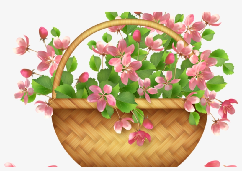 Spring Flower Basket Png Clipart Art~flower Power - Flower Basket Clipart Png, transparent png download