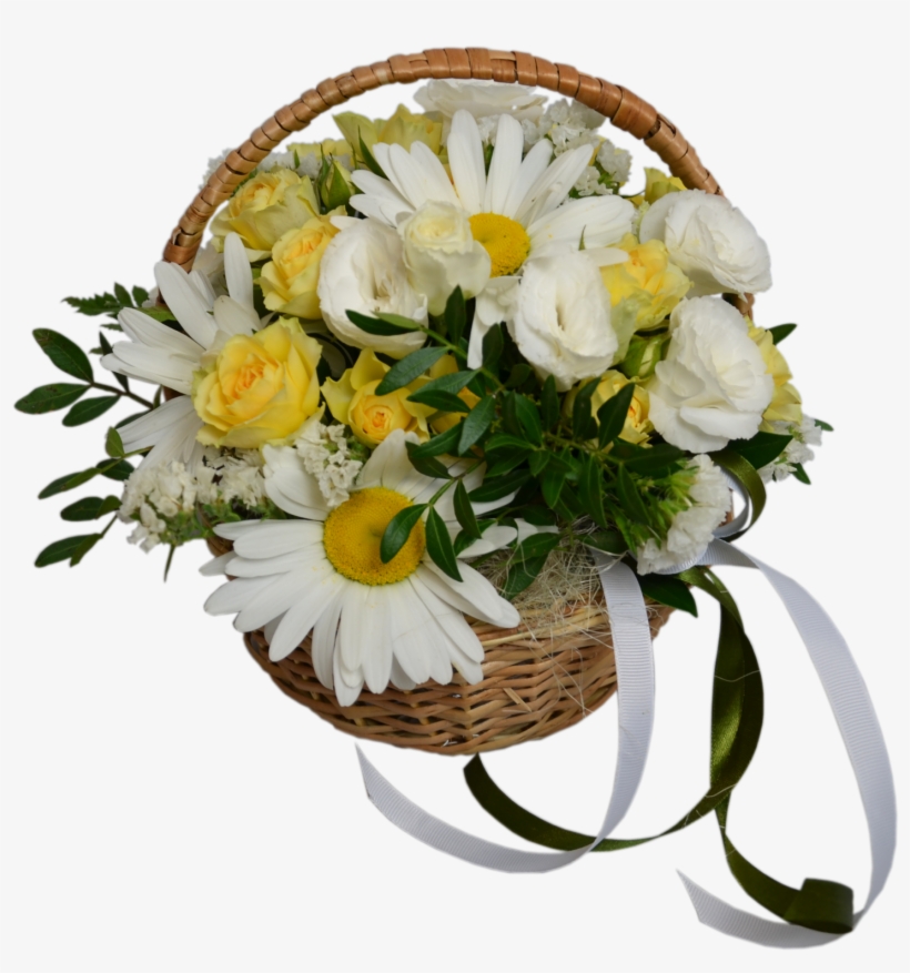 Basket With Chamomiles Flower Shop Studio Flores - Bouquet, transparent png download