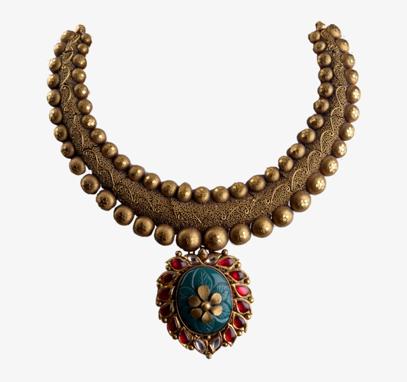 Chettinad Antique Gold Necklace Designs 5356-11 - Child Safety Bracelet, transparent png download