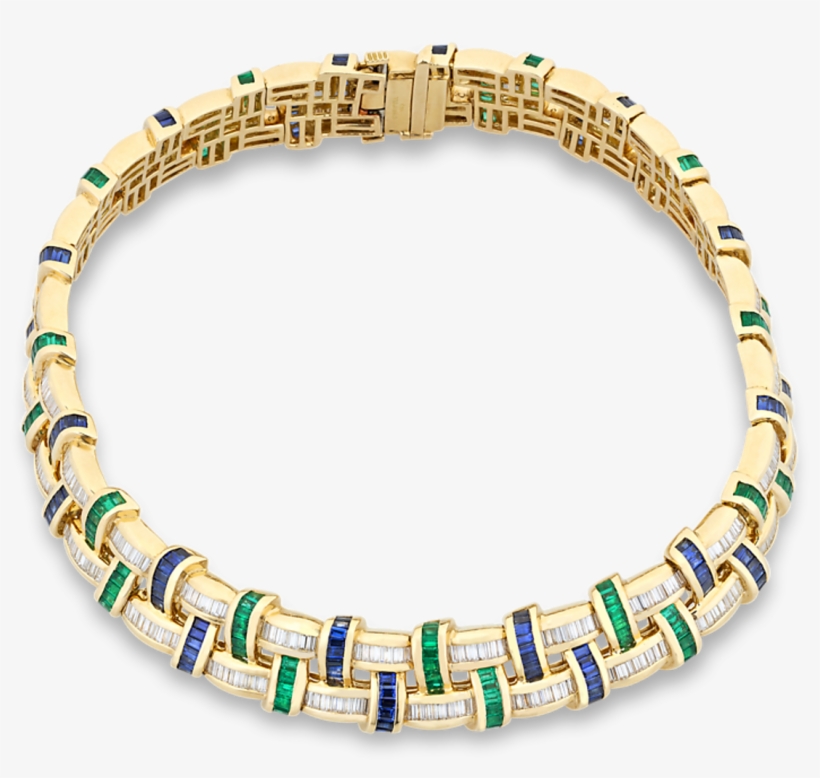 Emerald, Sapphire And Diamond Necklace By Charles Krypell - Charles Krypell Sapphire Emerald And Diamond Necklace, transparent png download