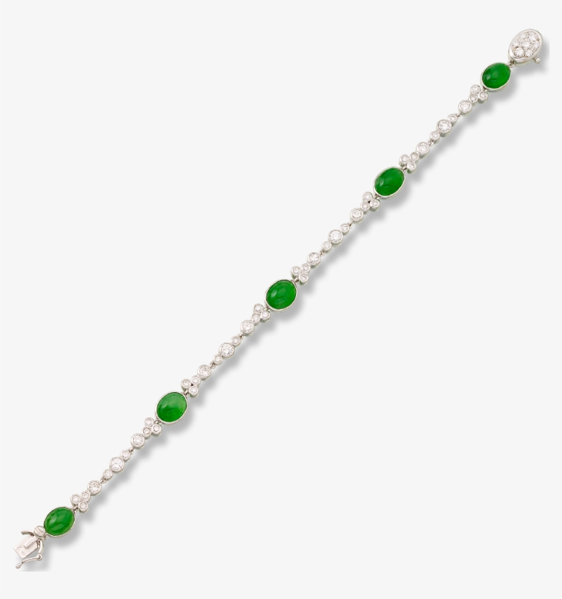 Fine Green Jadeite Jade & Diamond Bracelet Mason-kay - Necklace, transparent png download