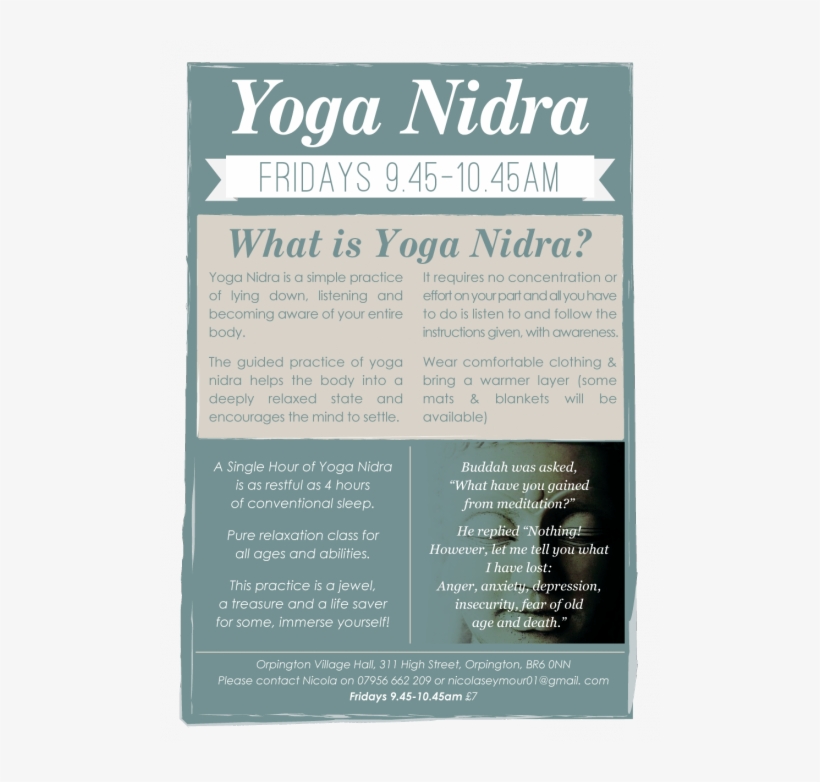 Yoga Nidra Returns To Ovh At New Times - Poster, transparent png download