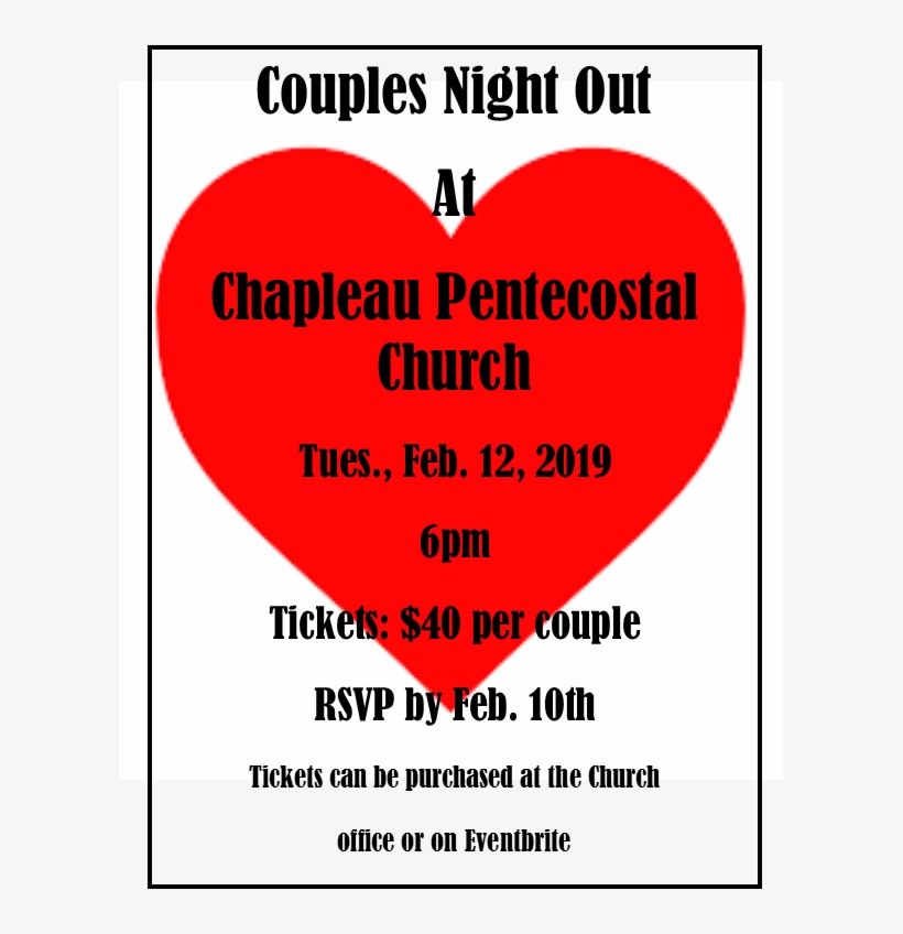 2019 Chapleau Pentecostal Church Couples Night Out - Album, transparent png download