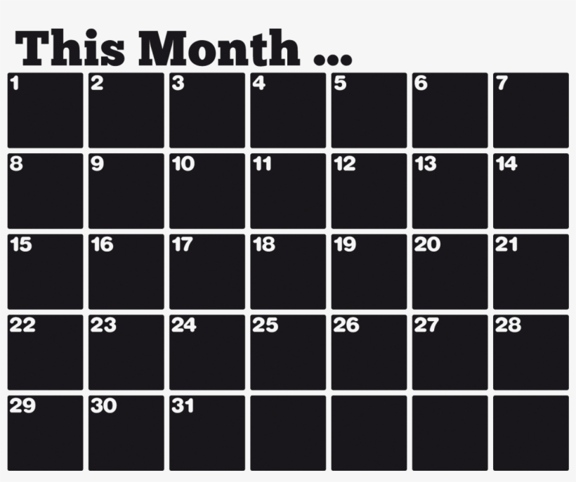 Chalkboard English Organizer Calendar - Number, transparent png download