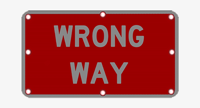 Ts40 Flashing Wrong Way Sign Night - Sign, transparent png download