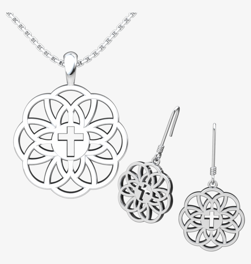 Flourish Cross Set - Locket, transparent png download