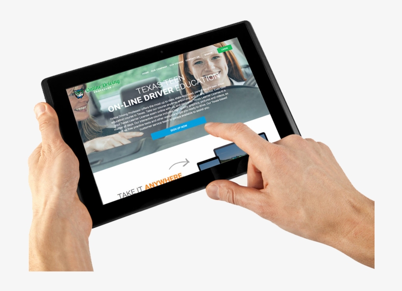 Odp Demo Driving School Website - Tablet User, transparent png download