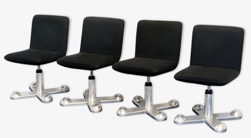 Set Of 4 Chairs On Wheels Design King & Miranda For - Office Chair, transparent png download
