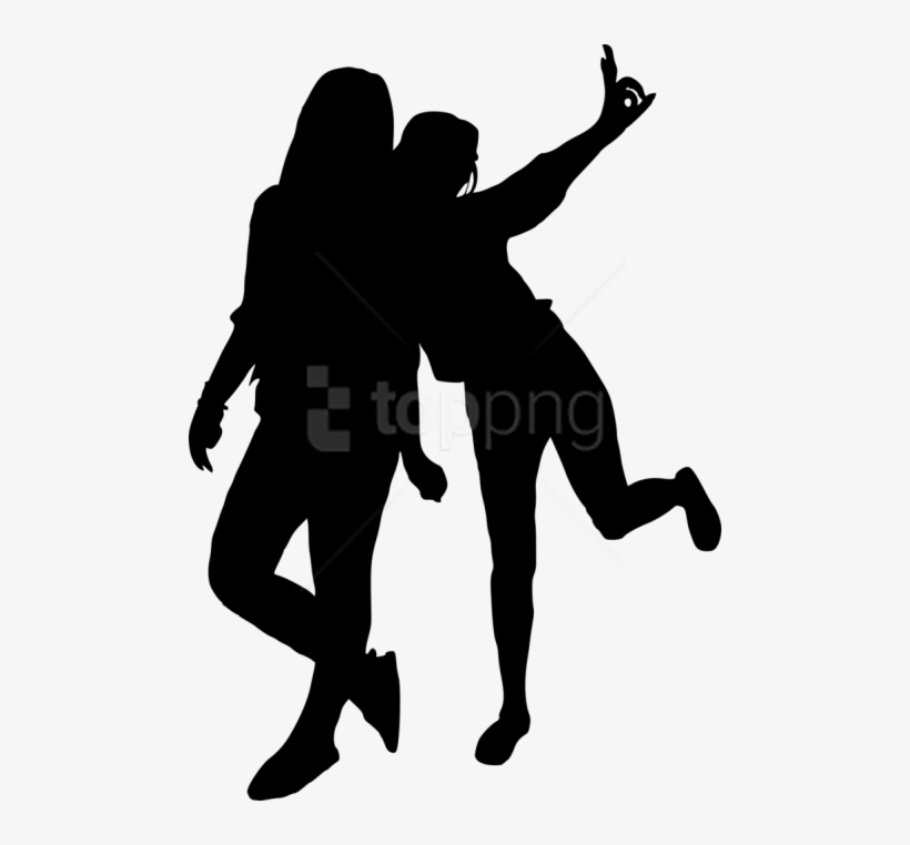 Free Png Girl Group Hoto Posing Silhouette Png - Dancing Group Girls Silhouette Transparent Background, transparent png download
