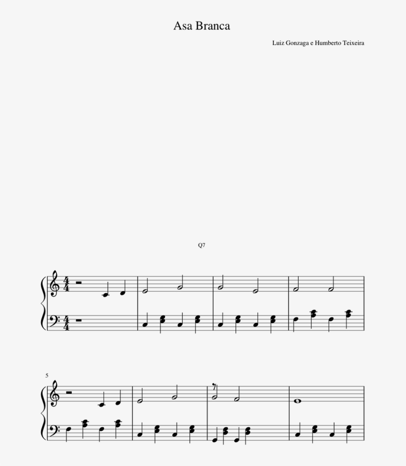 Asa Branca No Acordeon - Sheet Music, transparent png download