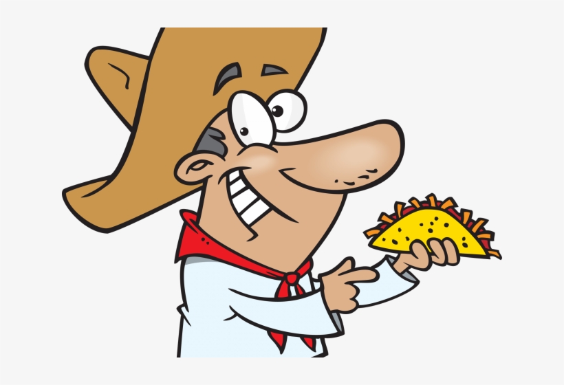 Taco Clipart Mexican Food - Cartoon Mexican Holding A Taco, transparent png download