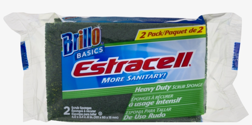 Brillo Estracell Heavy Duty Scrub Sponges, 2 Count - Laundry Supply, transparent png download
