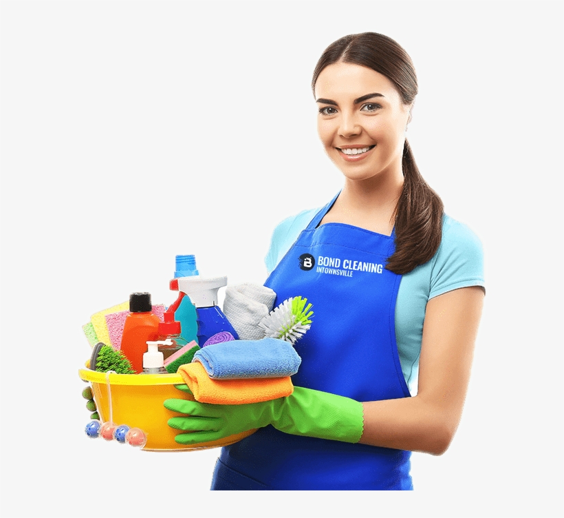 Smiling Woman Standing With A Bucket Full Of Bottles - Girl, transparent png download