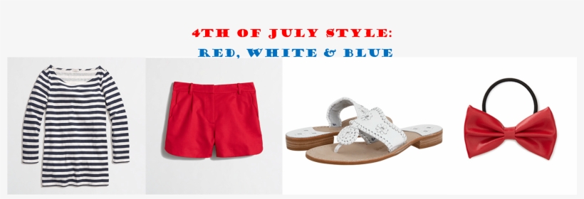 Fourth Of July Red White And Blue Outfit - Flip-flops, transparent png download